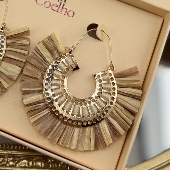 Camila Coelho Raffia Fan Statement Earrings - Picture 5 of 10